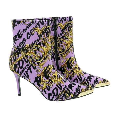 

Versace Jeans Couture Purple Side Zip Cap Toe Ankle Boot-39 for womens