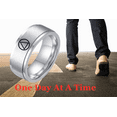 thumbnail image 6 of Inspirational One Day At A Time Sobriety Gifts for Women Men Stainless Steel Sober Recovery Anxiety Spinner Bands Ring Necklace Chain Alcoholics Addiction Recovering Jewelry Gift,Size 12,Silver, 6 of 7