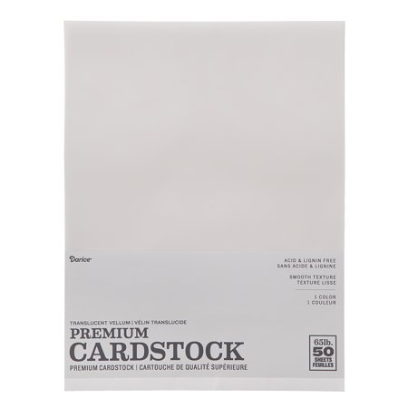 Darice Smooth Translucent Vellum Cardstock, 8.5 x 11 inches, 50 sheets