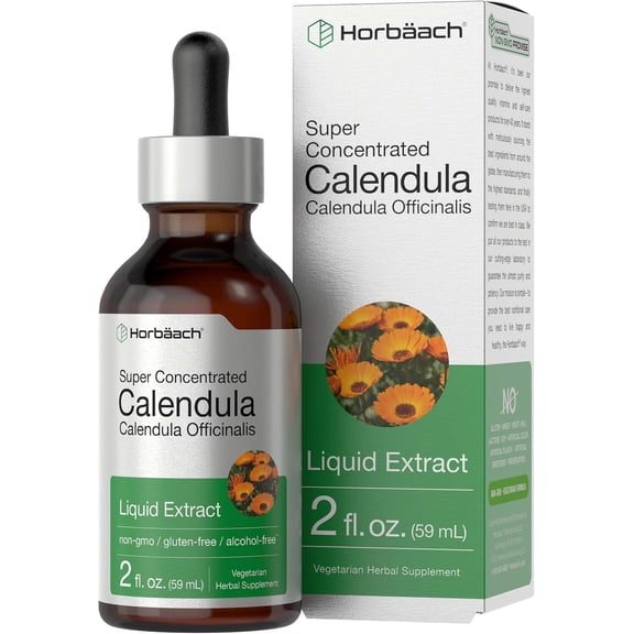 Calendula Liquid Extract | 2 fl oz | Vegetarian Tincture for Men and Women | by Horbaach