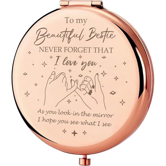 Bestie Gifts, Friendship Gifts for Women, Best Friend Birthday Gifts Bestie Makeup Mirror, Compact Mirror Gifts from Sister,Bestie Sister Gifts College Sister Graduation Gifts Idea