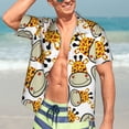 thumbnail image 5 of Lsque Giraffes Head pattern Hawaiian Shirt for Men, Unisex Summer Beach Casual Short Sleeve Button Down Shirts-Large, 5 of 9