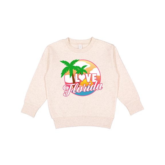 Inktastic I Love Florida with Ocean and Palm Trees Toddler Sweatshirt