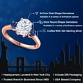thumbnail image 2 of Gem Stone King 18K Rose Gold Plated Silver White Moissanite and Blue Created Sapphire Engagement Ring for Women | 2.60 Cttw | Oval 9X7MM | Gemstone Birthstone | Size 7, 2 of 7