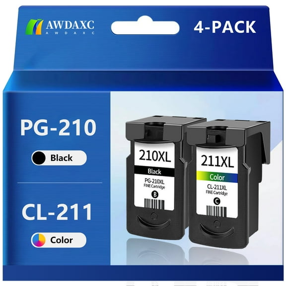 Awdaxc Compatible for Canon PG210,CL211 Ink Cartridges,Suitable PIXMA MP230/240/250/270/280 Printers,Repeatable ink refill