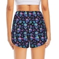 thumbnail image 2 of Lsque Skull Flower Blue Printed Women's Running Shorts with Liner Pockets,Elastic Quick Dry Workout Athletic Gym Yoga Shorts,Womens High Waist Shorts-XX-Large, 2 of 9