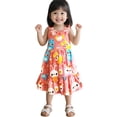 thumbnail image 4 of Nmnitkp Girl Dresses High-Quality Fabric,Dresses for Girls Summer Children's Little Girl Floral Medium-length Sleeveless Printed Suspender Beach Dress Multicolor,8 Years, 4 of 4