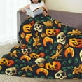 thumbnail image 6 of Zufioo Halloween Skull Fleece Blanket Queen Size,Plush Bed Blanket,Ultra Soft Throw Blanket,Plush Fuzzy Cozy Blanket Perfect for Bed,Couch-80"x60", 6 of 7