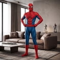 thumbnail image 4 of Halloween Costume Spidey Cosplay - 2 Style Available Lycra Spandex 3D Style Jumpsuit with Detachable Lens and Breathable Mesh Eyes, 4 of 6