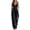 Black, variant on Women's Summer Jumpsuit Tight Waist Wash Denim Straight Tube Loose Sleeveless Shoulder Strap Pants
