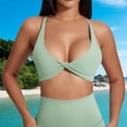 thumbnail image 6 of KHONTS Women's Sports Bras Backless Strappy Workout Bra Low Support Gym Bras Light Green1 M, 6 of 6