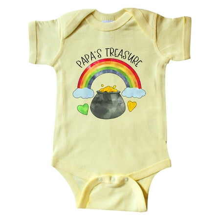 

Inktastic Papa s Treasure St. Patrick s Day Rainbow and Gold Gift Baby Boy or Baby Girl Bodysuit