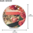 thumbnail image 2 of SKYSONIC Heart Roses Valentine Vintage Round Tablecloth 60inch with Lace Indoor Wrinkle Free, Red Floral Chocolate Truffles Circular Table Cover Washable Farmhouse Tabletop for Kitchen Dining Decor, 2 of 7