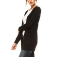 thumbnail image 3 of Fashionazzle Women's Casual Open Front Knit Sweater Cardigan with Pocket, 3 of 18