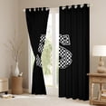 thumbnail image 3 of Feelyou Checkered Monogrammed S Blackout Curtains Set of 2 (52x84 Each), Cartoon Buffalo Geometric Window Curtains, Teens Boys Girls Kids Curtains and Drapes, Curtains and Drapes Room Decor, 3 of 6