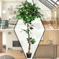 thumbnail image 4 of Gymax Artificial Ficus Silk Tree Wood Trunks Green 5.5 Feet Holiday Decor, 4 of 7