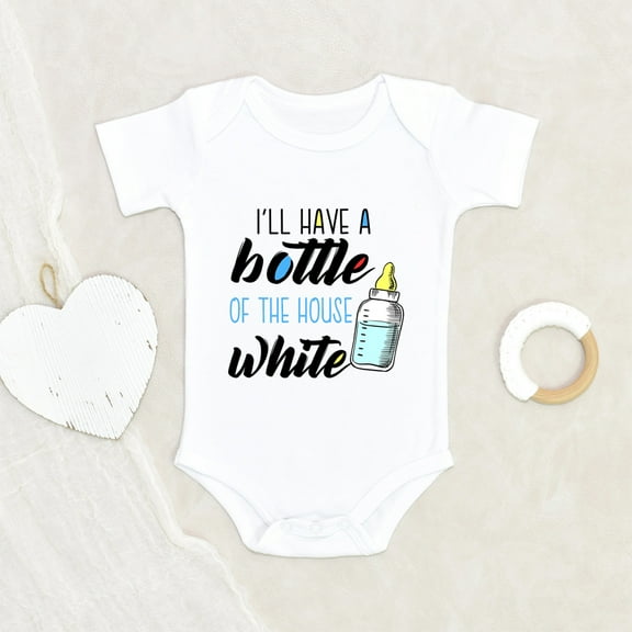 Funny Baby Clothes - I'll Have A Bottle Of Houses White Baby Clothes - Newborn Baby Clothes - Cute Baby Clothing