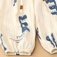 thumbnail image 4 of Gubotare Toddler Boys Girls Linen Pants 2 Pack Kids Wide Leg Harem Pants Cotton Elastics Waist Summer Fall Long Trousers 1T 2T (Blue,1-2 Years), 4 of 4