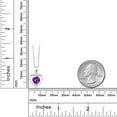 thumbnail image 2 of Gem Stone King 10K White Gold Purple Amethyst and White Diamond Pendant Necklace for Women (0.70 Cttw, Gemstone February Birthstone, Heart Shape 6MM, with 18 inch Chain), 2 of 5
