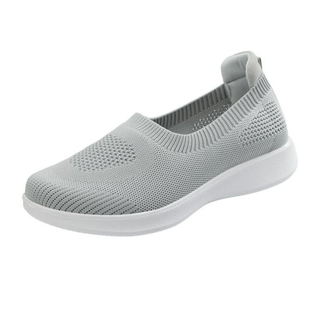 

Sneakers for Women Slip On Breathe Mesh Walking Shoes Women Fashion Sneakers Comfort Flat Loafers Womens Sneakers Mesh Grey 42
