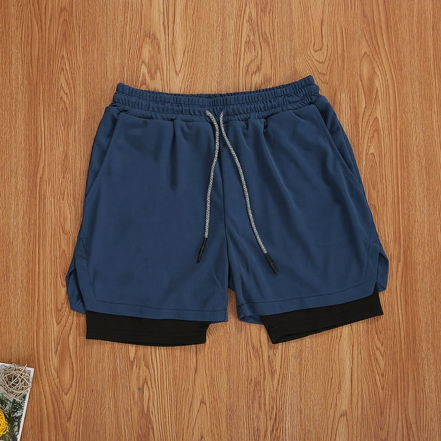 Men?s Functional Running Gym Shorts Inside Phone Storage Training Sport Short Pants