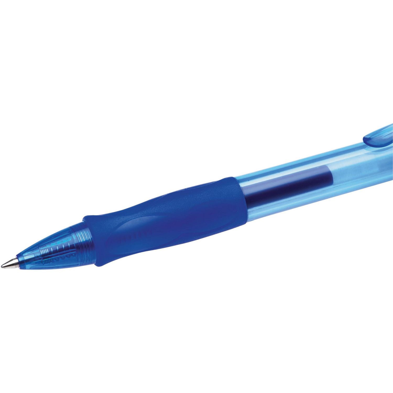 Stylo gel rétractable BIC Gel-ocity, encre bleue, pointe moyenne, 4 unités, prise profilée pour plus de confort et de contrôle