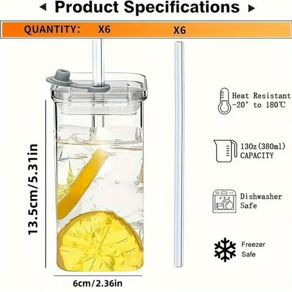 Orangide Glass Coffee Cup 350ml Transparent,Large Capacity Glass Mug for Hot & Cold Drinks,Milk Tea,Espresso,Durable Clear Beverage Tumbler,Elegant High Appearance Design Home Kitchen