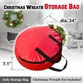 thumbnail image 4 of Strong Camel Christmas Wreath Storage Bag Xmas Holiday Wreath Storage Container for 24-Inch Wreaths (Red), 4 of 8