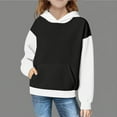 thumbnail image 5 of Spazoro Girls Swearshirts, Long Sleeve Color Block Hooded Fall Winter Casual Pullover Tops for Girls Black Size 11 T, 5 of 7