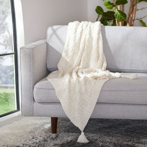 SAFAVIEH Janie Throw Blanket Ivory