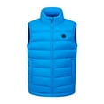 thumbnail image 2 of ZHOGXU Big Girls Boys Heated Vest Sleeveless Stand Collar Zipper Rechargeable Battery Powered Warm Jacket Thermal Inner Wear For Cold Weather Blue 7-8 Years, 2 of 5
