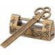 thumbnail image 1 of Candado vintage chino Mini llave de flor tradicional china con candado, estilo chino para muebles vintage Candado vintage (bronce), 1 of 5