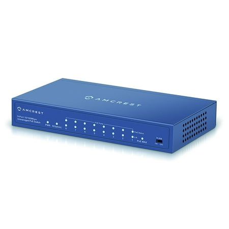 Amcrest 9-Port POE+ Power over Ethernet POE Switch with 8-Ports POE+ 802.3at 96w