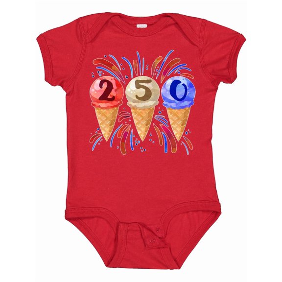 Inktastic 250th Anniversary Fourth of July Ice Cream Cones Boys or Girls Baby Bodysuit
