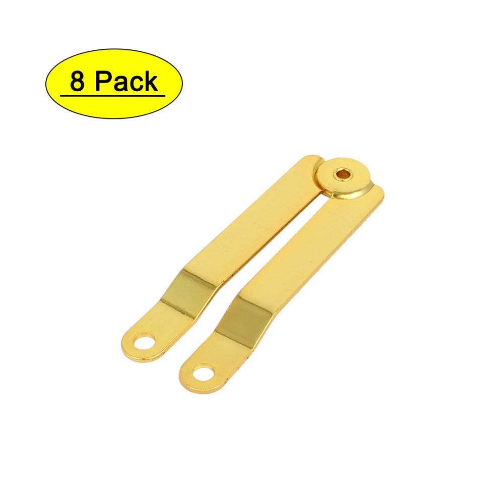 Unique Bargains Jewelry Box Case Metal Cover Lid Support Hinges Gold Tone 1mm Thickness 8pcs
