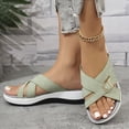thumbnail image 3 of SACFOF Orthopedic Sandals for Women 2026 Comfortable Casual Platform Sandals with Arch Support, Open Toe Wide Casual Walking Slip on Shoes Vacation Slides Beach Summer Dressy, 3 of 6