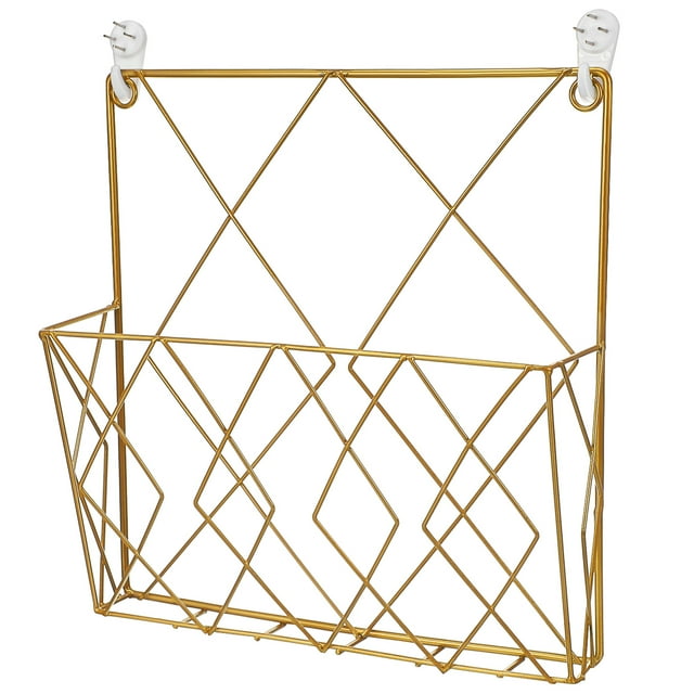 Revistero de pared de alambre, soporte para periódicos, exhibidor de revistas, soporte metálico para libros, estante de pared para folletos, archivador