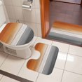thumbnail image 4 of Orange Gray Bath Mat 3 Piece Bathroom Rug Set, Farmhouse Retro Gradient Wooden Grain Non Slip Bath Rug Contour Mat and Toilet Lid Cover, Absorbent Shower Mats Soft Bath Rugs and Mats Sets, 4 of 8