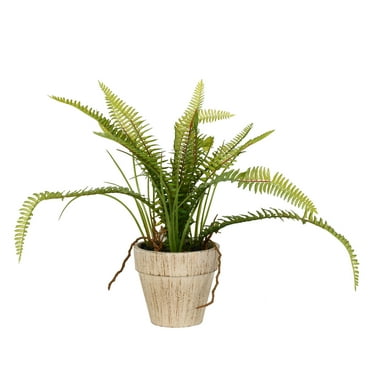 Vickerman 12" Artificial Green Fern Bush.