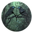 thumbnail image 4 of WOBOGO The Midnight Crow Wall Clock 10in Silent Mechanism Battery Operated Retro Style for Living Room Bedroom and Kitchen Gold Pointer, 4 of 10