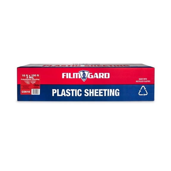 Berry Plastics Film-Gard Plastic Sheeting 6 mil x 16 ft. W x 100 ft. L Polyethylene Clear — Residential Use, Standard Application