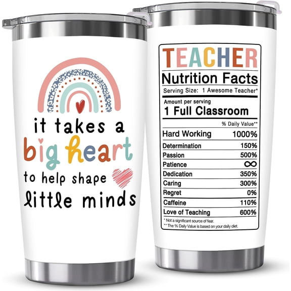 Teacher Appreciation Tumbler 20oz Thank You Gift Ideas, Perfect for Teacher Day, End of Year, Back to School, Adds Gratitude and Recognition