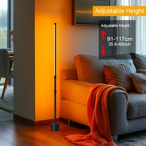 Multifunctional LED Floor Lamp, Height Adjustable, Remote Control, USB Powered, Suitable for Modern Minimalist Design in Every Room.
