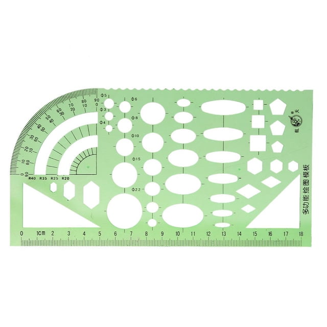 Pntil de de dibujo de formas de estudian color verde Pntil de construcción de herramienta de medición de reg Sunnimix Las plantillas de dibujo Regla