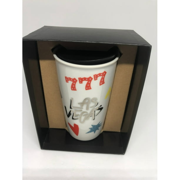 Starbucks Las Vegas Lucky 777 Double Walled Ceramic Travel Tumbler New