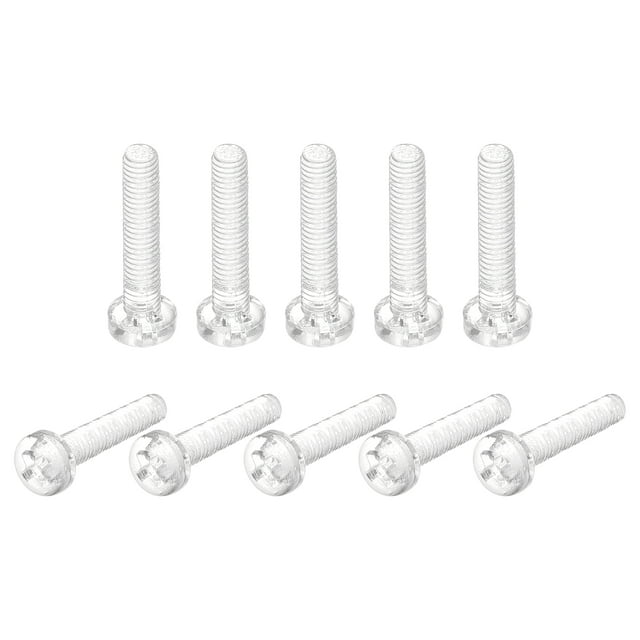 Unique Bargains M3x16mm Plastic Phillips Bolts PC Pan Head Machine Screws Transparent 100 Pack