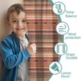 thumbnail image 3 of Blackout Kids Curtains,Brown Geometric Striped Pattern Childrens Insulated Curtains Set Of 2,Bedroom Essentials,Toddler Room Decor 42x54in(106x137cm), 3 of 5