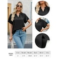 thumbnail image 6 of Fancyglim Women Henley V Neck Tops Plain Blouse Summer Tshirts Black M, 6 of 7