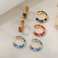 thumbnail image 3 of DESIGNICE Fashion Enamel Flower Huggie Hoop Earrings for Women Vintage Boho Circle Small Earrings Statement Jewelry, 3 of 7