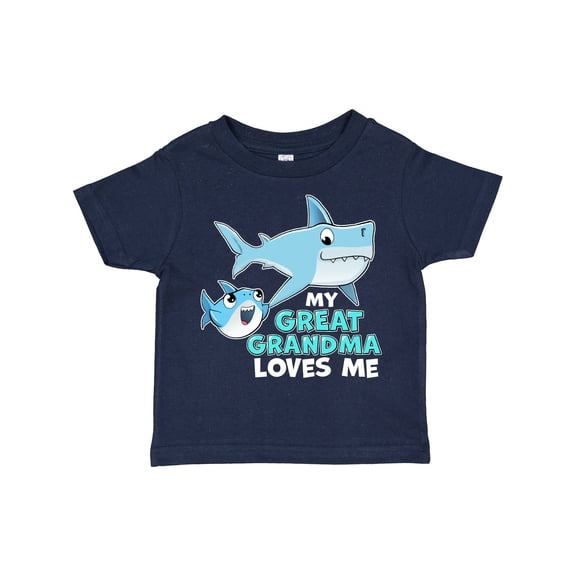 Inktastic My Great Grandma Loves Me with Cute Sharks Boys or Girls Toddler T-Shirt